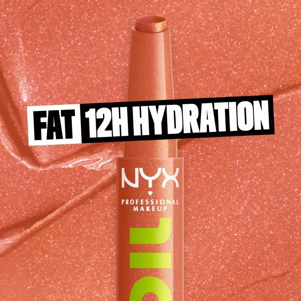 NEW NYX Fat Oil Slick Click Shiny Lip Balm Clout 02 Soft Baby Pink Vegan 2g